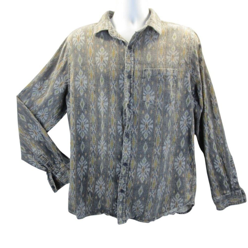 Vintage Re-Mastered Men's Button-up Long Sleeved Flannel Shirt - Size L